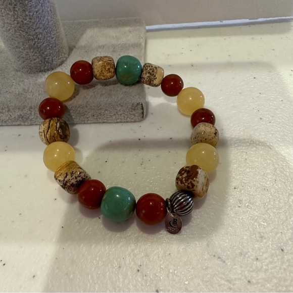 Carolyn Pollack Relios Gemstone Bracelet 925 sterling turquoise, jasper, calcite - Picture 9 of 13